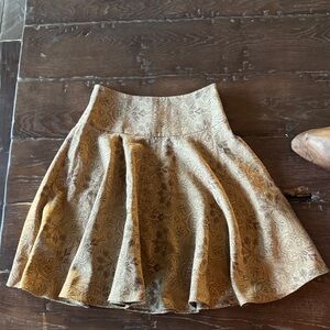 Chic Tan Paisley Skater Skirt